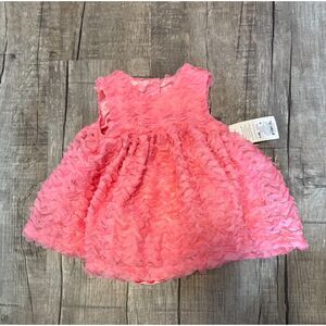 Cat & Jack Baby Girl Dress 6-9M Pink Textured Sleeveless Party Outfit NWT